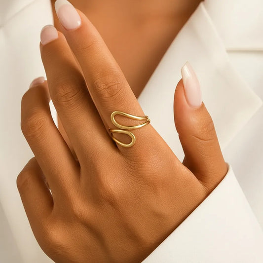 Double Loop Anti-tarnish Ring - Stylish open ring, it's comfortable and adjustable.